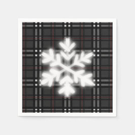 Klassiskt grått och svartvit snöflinga från mönste pappersservett