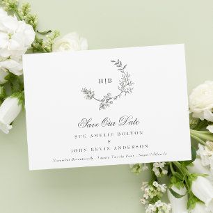 Klassiskt Grått QR CODE Utandning Bröllop Foto Spara Datumet