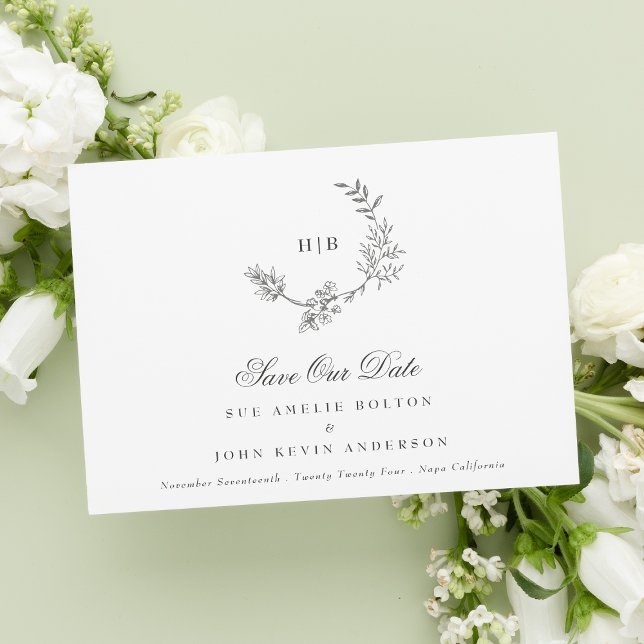 Klassiskt Grått QR CODE Utandning Bröllop Foto Spara Datumet (Skapare uppladdad)