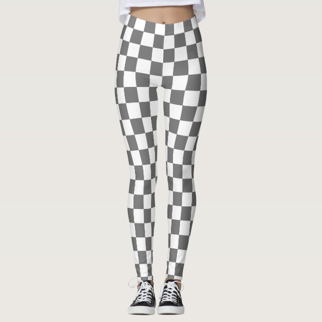 Klassiskt grått rutnät leggings (Framsida)