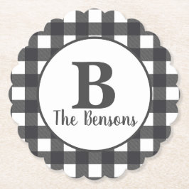 Klassiskt Grått White Monogram Buffalo Play Underlägg Papper