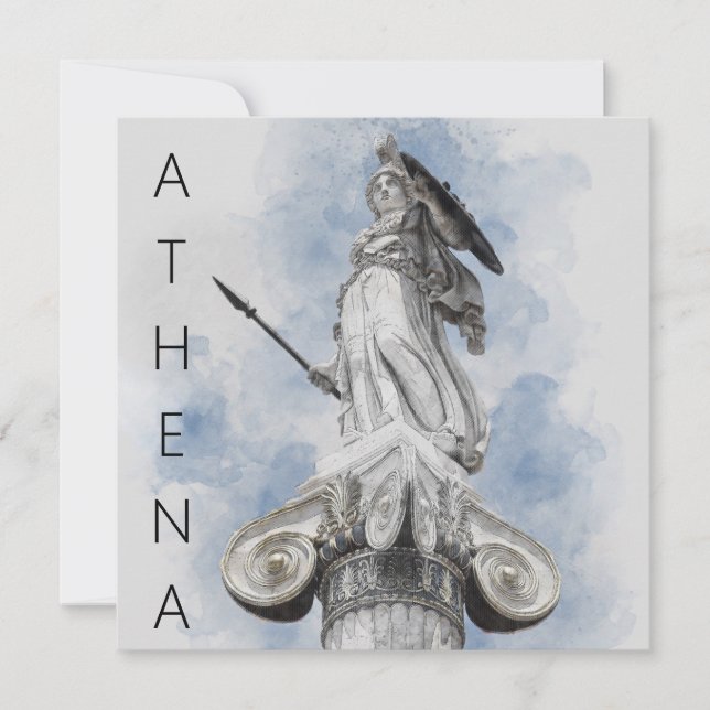 Klassiskt grekiskt statue Athena Card - Elegant Kort (Framsida)