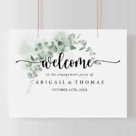 Klassiskt grönt Eukalyptus-fest för förlovningsfir Poster