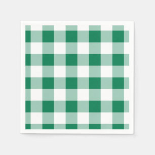 Klassiskt grönt gingham-sömlöst mönster pappersservett