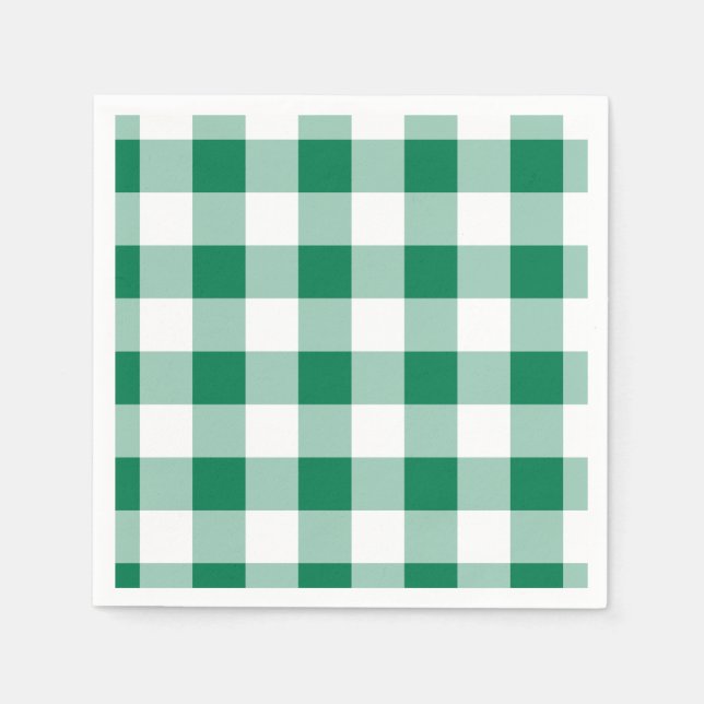 Klassiskt grönt gingham-sömlöst mönster pappersservett (Framsidan)