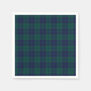 Klassiskt grönt Navy Tartan-rutigt mönster Pappersservett