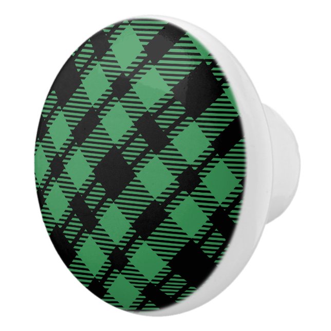 Klassiskt grönt rutmönster för högtider  knopp (Höger)