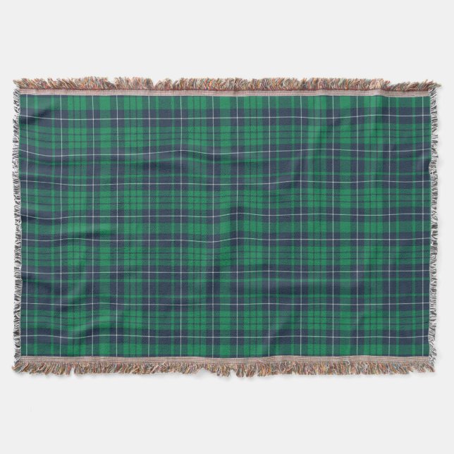 Klassiskt grönt rutmönster i tartan filt (Framsidan)