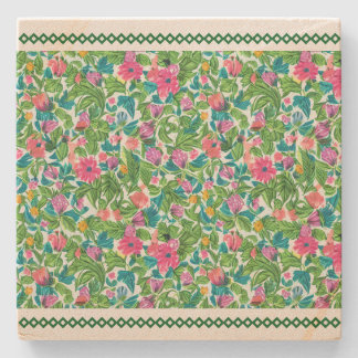 Klassiskt grönt snöre med sommarblomsterträdgård stenunderlägg