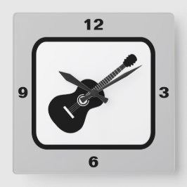 Klassiskt Guitar Music-tema Fyrkantig Klocka