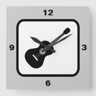 Klassiskt Guitar Music-tema Fyrkantig Klocka