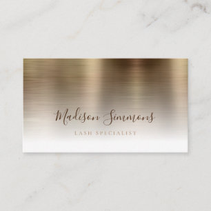 Klassiskt Guld Brushed Metall Monogram-Snyggt-skri Visitkort
