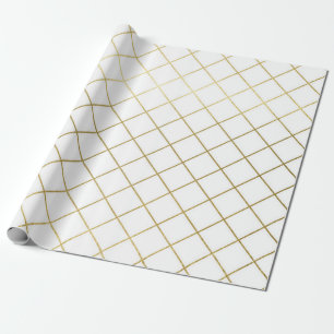 Klassiskt guld geometriskt abstrakt mönster Bröllo Presentpapper