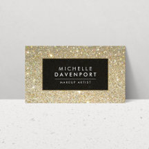 Klassiskt Guld Glitter Makeup-Affärskort