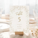 Klassiskt Guld Greenery Bröllop Bordsnummer<br><div class="desc">Vi presenterar vår klassiska utformning av Bordsnumret Guld Grey Bröllop - noggrant designad för att framhäva en modern romantisk estetik. Med en klassisk blandning av rena vita bakgrunder med delikat gyllene löv som på ett lämpligt sätt kompletteras med ett enkelt kalligrafiskt skript parat med ett underskattat serif-teckensnitt. Resultatet är en...</div>