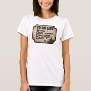 Klassiskt guld KAFFE FÖRST RÄDDA VÄRLDEN T Shirt