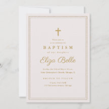 Klassiskt guld kors religiöst dop & kristning