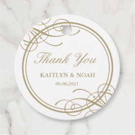 Klassiskt Guld Luxury Bröllop Tack Gåvor Etiketter
