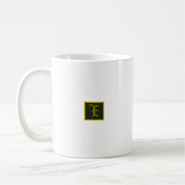 Klassiskt Guld och Grönt Monogram minimalistiskt M Kaffemugg