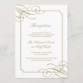 Klassiskt Guld Ram-lyxbildsmottagning Inbjudningar