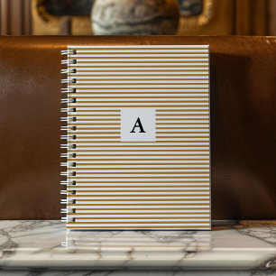 Klassiskt Guld Rand Monogram Anteckningsbok