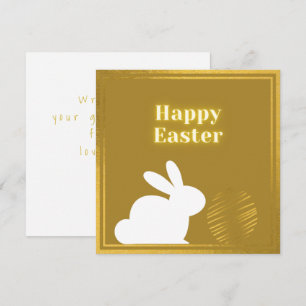 Klassiskt Guld White Bunny Påsk-kort