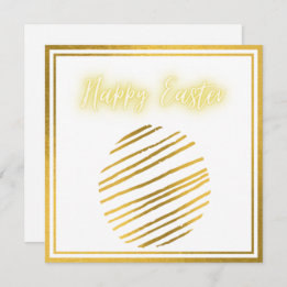 Klassiskt Guld White Egg Påsk Card