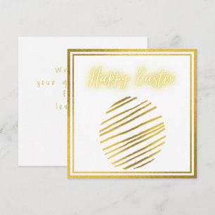 Klassiskt Guld White Egg Påsk Card