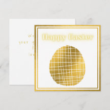 Klassiskt Guld White Egg Påsk Card