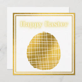 Klassiskt Guld White Egg Påsk Card