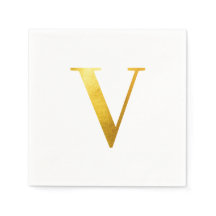 Klassiskt guldfärgat monogram V