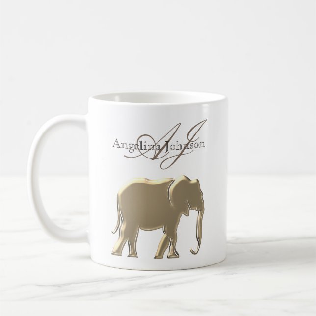 Klassiskt guldmonogram kaffemugg (Vänster)