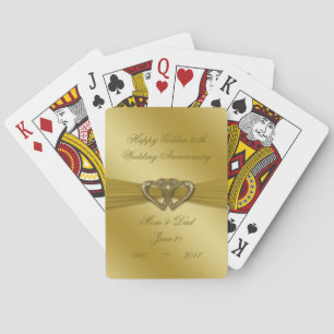 Klassiskt gyllene femtioårsjubileum Bröllop Casinokort