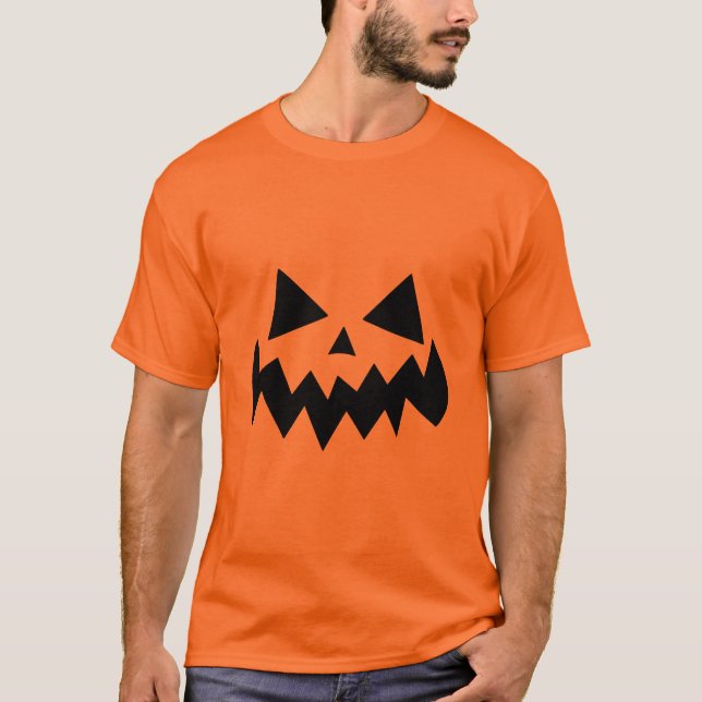 Klassiskt Halloween Pumpkin Ansikte Design med Spo T Shirt (Framsida)