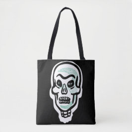 Klassiskt Halloween Skull | Högdagrar för grönt Tygkasse