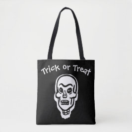 Klassiskt Halloween Skull | Mörk Bus eller godis Tygkasse