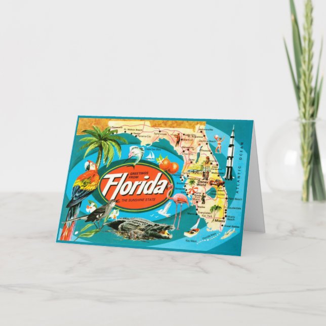 Klassiskt Hälsning från Florida i mitten av århund Kort (Framsida)