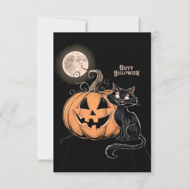 Klassiskt hälsningskort för Happy halloween nr 1 Inbjudningar (Framsida)