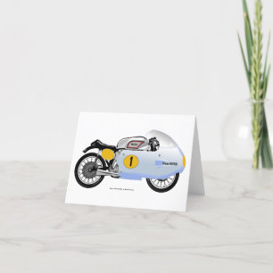 Klassiskt hälsningskort för motorcykel. tack kort