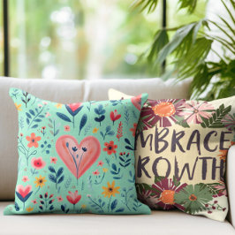 KLASSISKT HAND-DRAWN VATTENFÄRGSKÄRM BLOMMIGT HEAR KUDDE