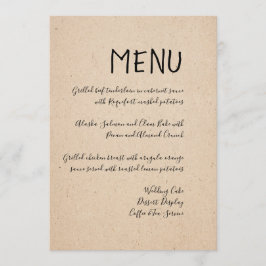 KLASSISKT HANDSKRIFTLIGT MENYKORT BRÖLLOP MENY