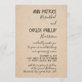 KLASSISKT HANDSKRIFTLIGT WEDDING-INBJEKTKORT INBJUDNINGAR