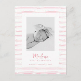 Klassiskt handtaget meddelande om Rosa av stripe-f Vykort