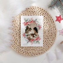 Klassiskt Helgdag Berries ett fotokort