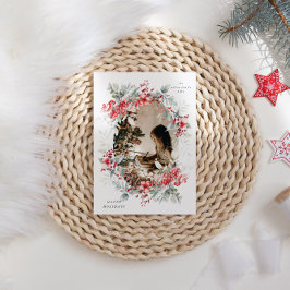 Klassiskt Helgdag Berries ett fotokort Julkort