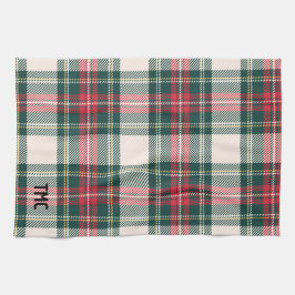 Klassiskt Helgdag Tartan Play Initialer Festive So Kökshandduk