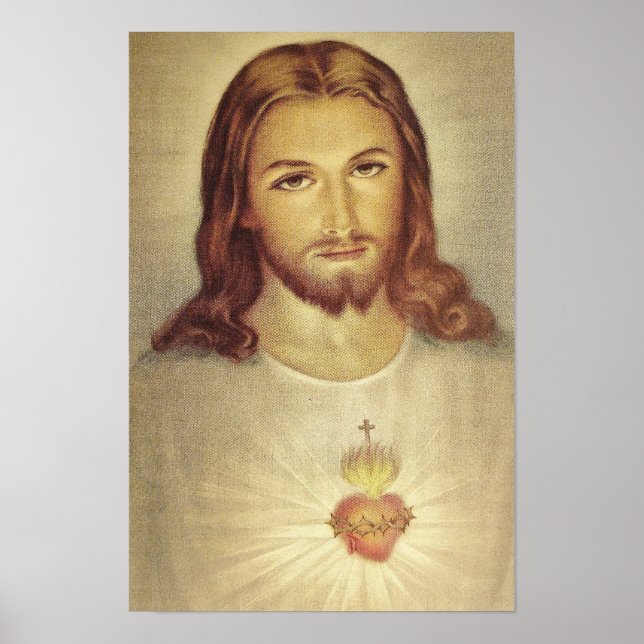 Klassiskt Helig Hjärtat av Jesus Poster (Framsidan)