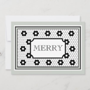 Klassiskt hex-platsens mönsterkort för merry-helgd julkort