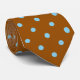 Klassiskt Himlar Blue Polka dots på Brown Tie Slips (Rullad)