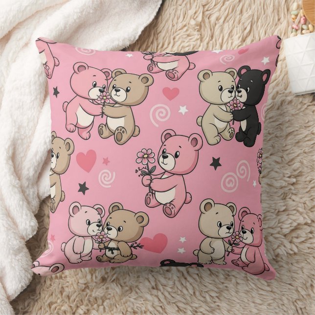 Klassiskt hjärtmönster för teddybjörn kudde (Filt)